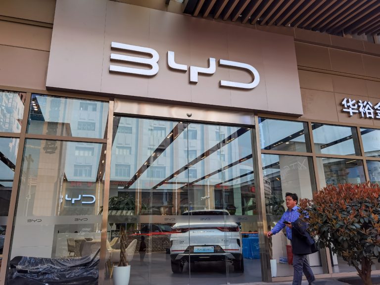 The dealership shop of BYD motor in Shanghai